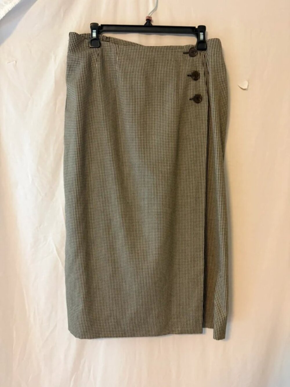 Kathryn Deene Classic Houndstooth Pencil Skirt in Black & Cream